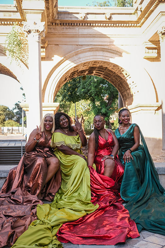 Flying Dress Group Photo Shoot in Antalya, Hadrian's Gate