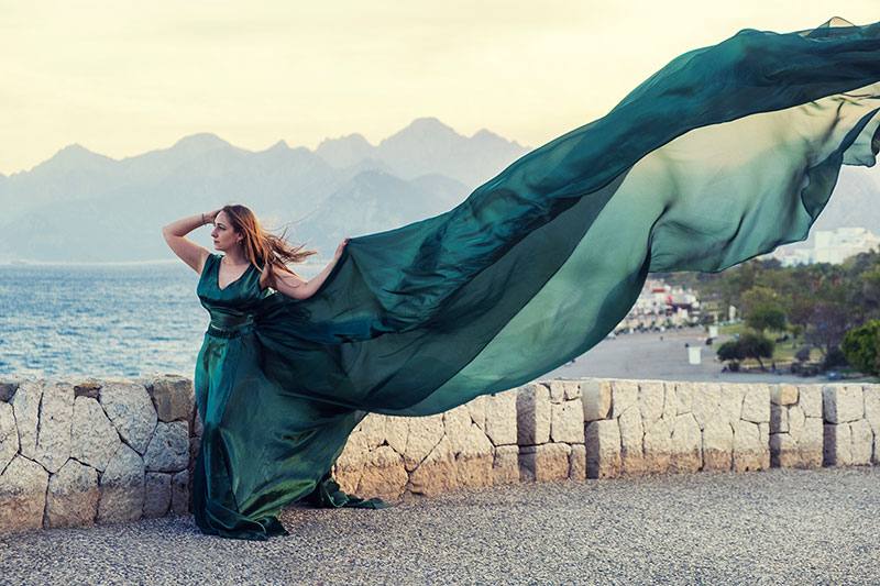 Photo Shoot with a Flying Dress in Antalya with Patricia